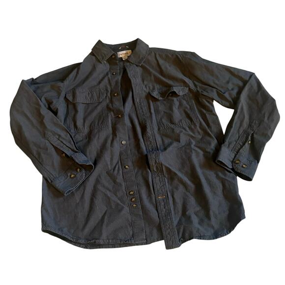 Carhartt Men's Black S202 BKC Chambray LS Button-Down Shirt Medium Regular fit - Picture 3 of 4